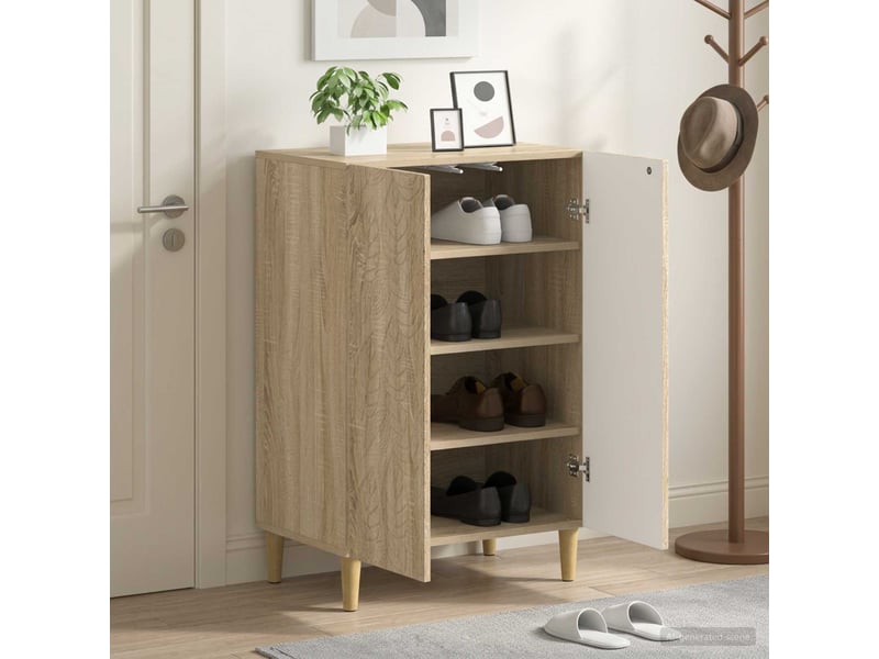  Meuble à chaussures, armoire à chaussures delft 59,5x39,5x90 cm chêne sonoma  - Conforama B