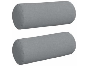 Lot de 2 coussins d'accent, coussins décoratifs, coussins lombaires tissu gris clair ø 15 x 40 cm cf56693