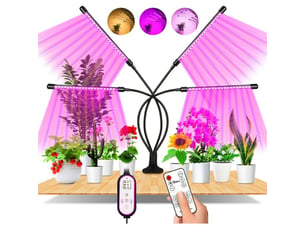Lampe de plante 80 led, lampe de croissance 360°, 4 têtes spectre complet, minuterie 4h8h12h