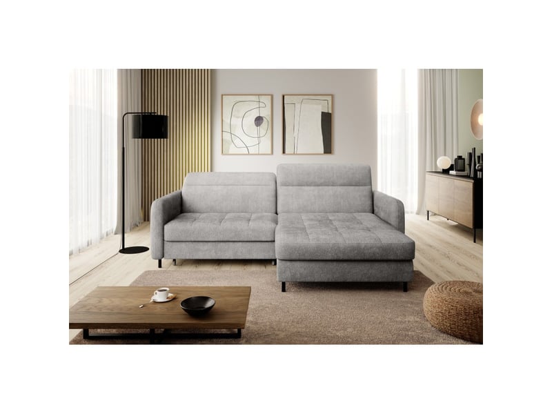 Canapé d'angle collection goumsi coloris gris foncé - Conforama E