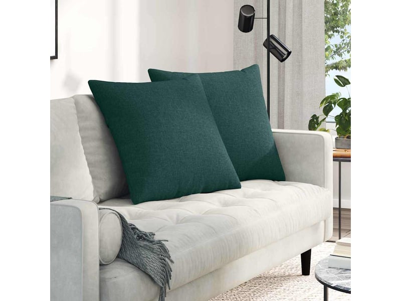  Lot de 2 coussins de canapé, coussins décoratifs tissu vert foncé 80 x 80 cm cf58992  - Conforama B