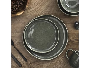 Set De 6 Assiettes à Dessert En Céramique Bleu Galet - 22x18 Cm - Design Moderne, Lave-vaisselle - AltoBuy