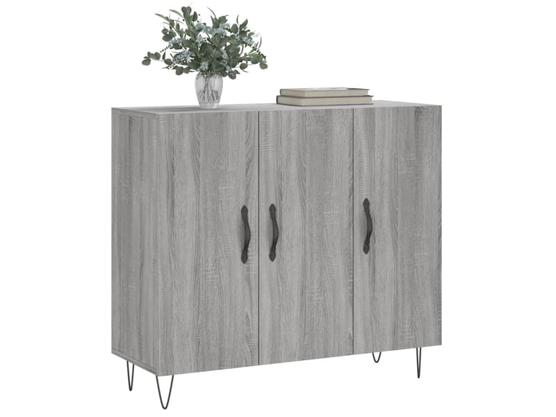  Buffet - bahut - meuble de rangement sonoma gris 90x34x80 cm bois d'ingénierie  - Conforama C