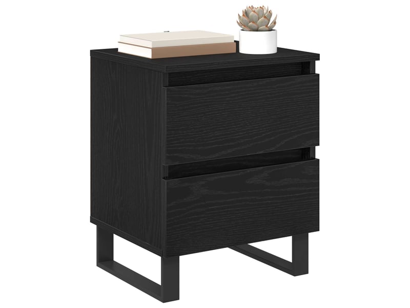  Table de chevet - cabinet de chevet - table de nuit 2 pc chêne noir 40 x 35 x 50 cm  - Conforama B