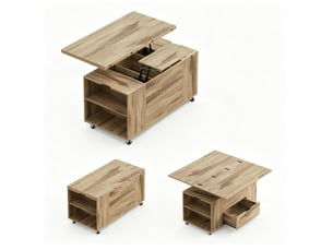 Table basse rectangulaire coloris bois clair   - 50.5 cmx100 cm