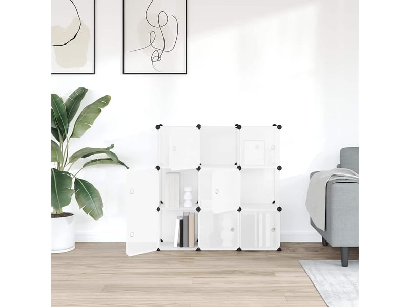  Organiseur de rangement en cube avec 9 cubes et portes en pp transparent  - Conforama C