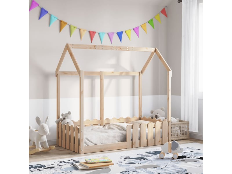  Cadre de lit d'enfants - lit jeune forme de maison sans matelas pin massif  - Conforama B