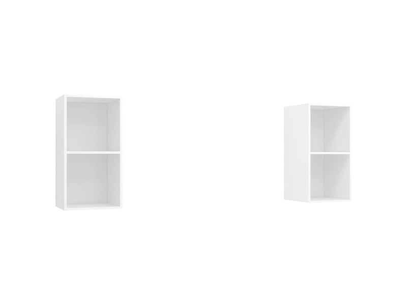  Lot de 2 meuble tv mural, meuble tv suspendu blanc bois d'ingénierie shl30159  - Conforama A
