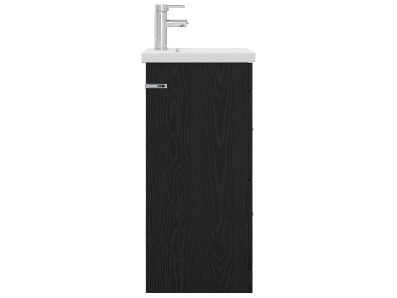  Meuble salle de bain avec évier, meuble de rangement chêne noir 42x40x84.5 cm shl9317  - Conforama D