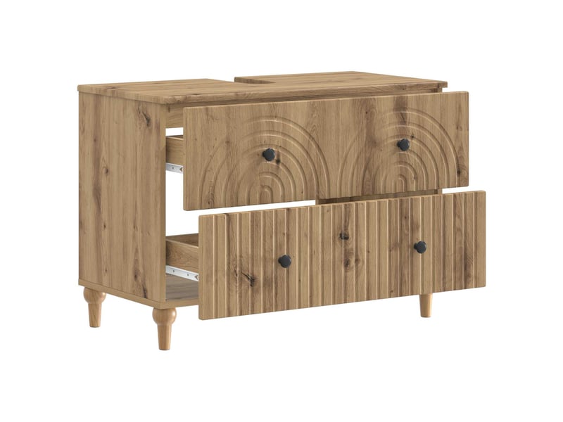 Meuble sous lavabo de salle de bain alkmaar chêne artisanal cf64802 - Conforama C