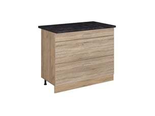 Vicco meuble cuisine, sonomachêne doré, 100cm plan de travail anthracite