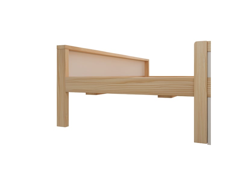 Lit enfant 90x200 cm blanc et chêne – tête de chat, led rgb, rangements, sommier inclus  - Conforama D