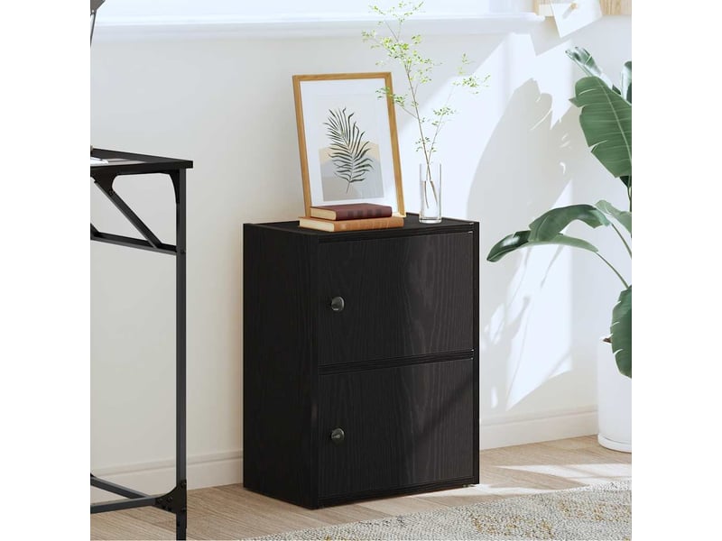  Bibliothèque, meuble de rangement salon chêne noir 40x24x52 cm bois d'ingénierie  - Conforama C