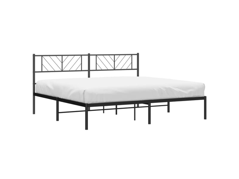  Lit double- lit adulte -  cadre de lit métal sans matelas avec tête de lit noir 200x200cm  - Conforama B