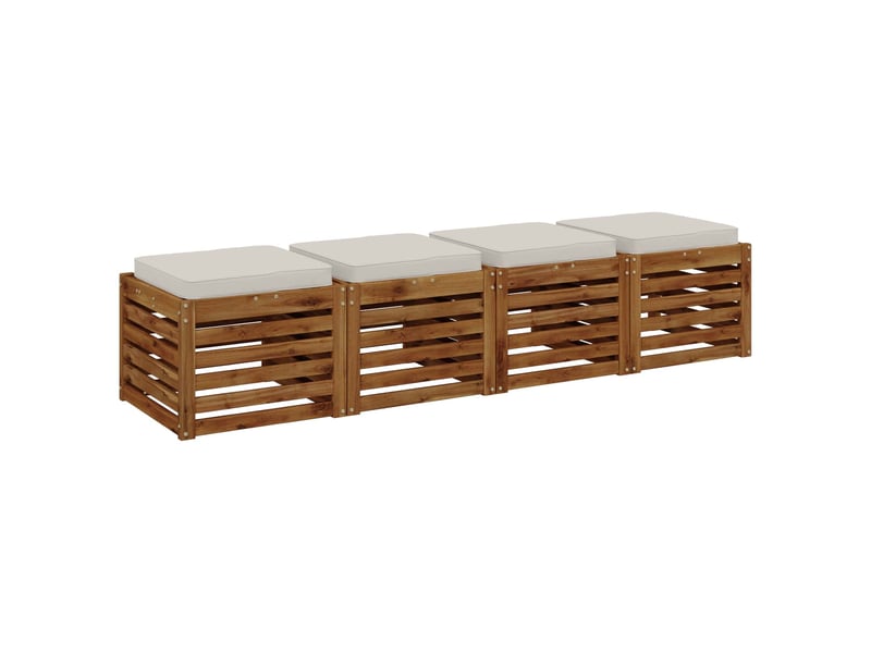  Lot de 4 coussins de siège, coussins d'assise vught 100 % polyester blanc cf60704  - Conforama C