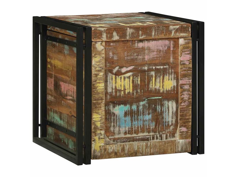  Boîte de rangement, coffre de rangement marron et noir 50x50x50 cm shl94459  - Conforama C