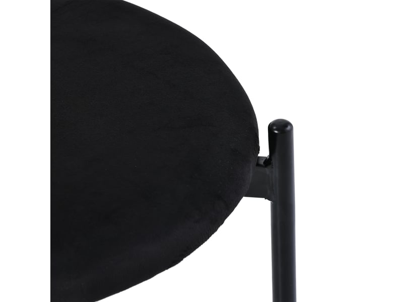  Lot de 6 chaises de salle à manger en velours et rotin, pieds en métal, modernes et simples pour salon, noir  - Conforama E