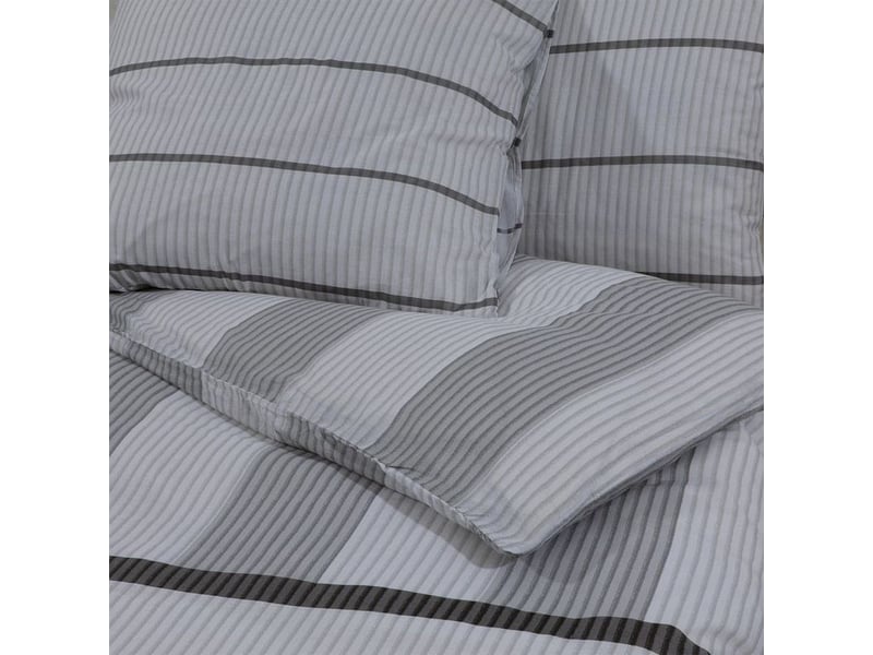  Vidaxl ensemble de housse de couette gris clair 260x240 cm coton  - Conforama D
