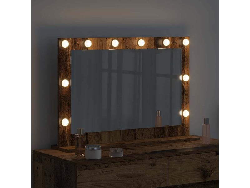  Miroir de vanité, miroir de coiffeuse bois ancien 80 x 55 x 18 cm rectangulaire cf62748  - Conforama C