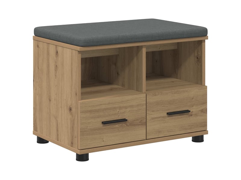  Banc d'entrée, banc interieur chêne artisanal 60x38x46 cm shl13683  - Conforama A
