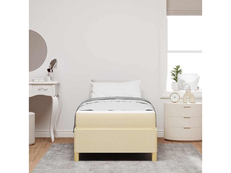  Lit simple- lit adulte -  cadre de lit crème 100 x 200 cm tissu  - Conforama B