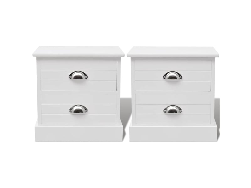  Lot de 2 table de chevet - cabinet de chevet - table de nuit en style français blanc  - Conforama B