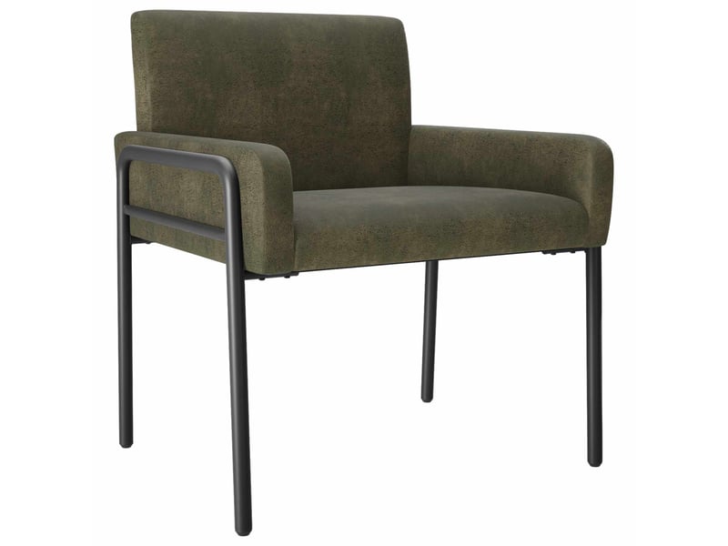  Vidaxl fauteuil d'appoint vert armée simili daim  - Conforama A