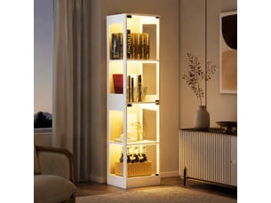 Vitrine coloris blanc 4 étagère(s) <strong>FLORAGRACE</strong> <strong></strong> - 40 cmx165 cm