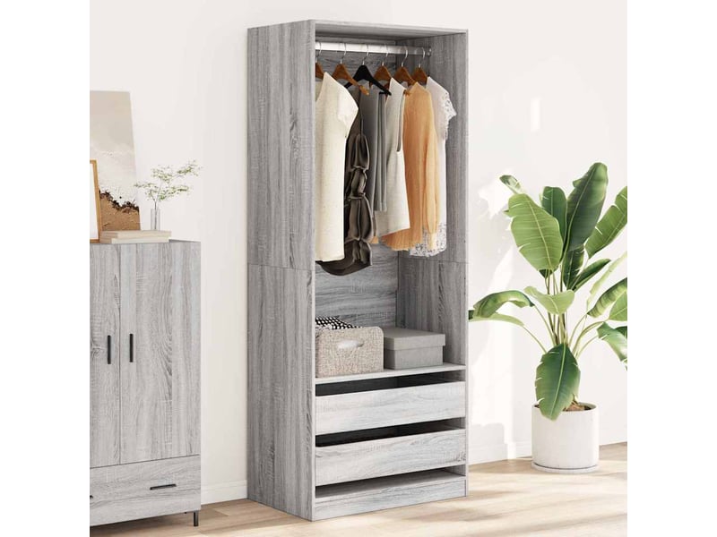  Garde-robe, armoire de rangement sonoma gris 80x50x200 cm bois d'ingénierie shl71502  - Conforama C