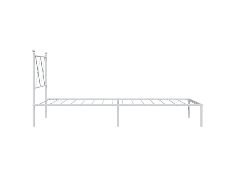  Lit simple- lit adulte -  cadre de lit métal sans matelas avec tête de lit blanc 90x190cm  - Conforama D