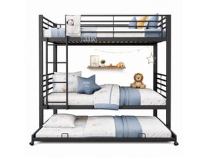 Lit superposé 90x200 cm OKWISH   coloris noir