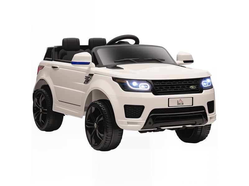  Voiture électrique enfants véhicule électrique 12 v, double moteurs, 3 à 5 kmh, blanc  - Conforama A