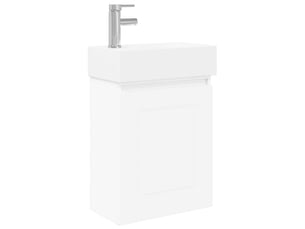 Meuble de salle de bain avec robinet blanc 45.5x22.5x84 cm shl7050