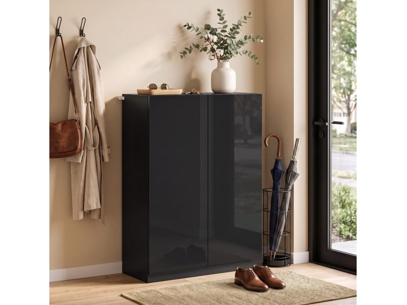  Meuble à chaussures 5 niveaux pour 15 à 20 paires, étagères réglables, noir  - Conforama D
