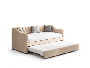 Lit simple 90x200 cm coloris beige