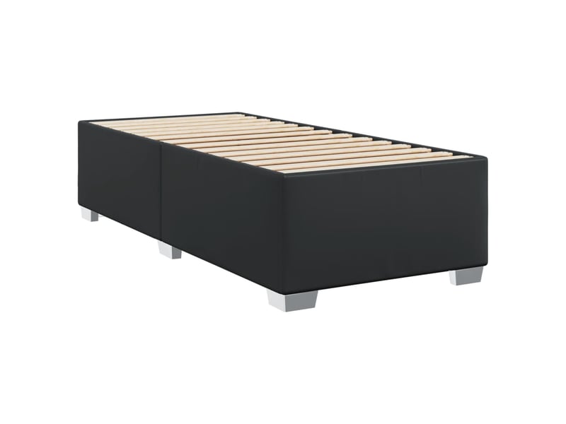  Lit simple, sommier à lattes de lit avec matelas noir 80x200cm similicuir shl62747  - Conforama E