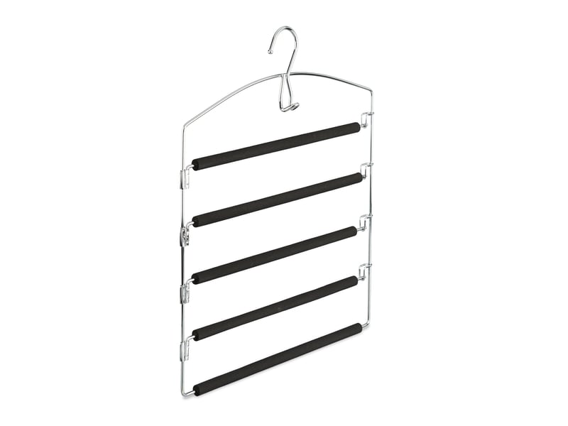  Lot de 3 cintres multiples pratiques pour pantalons jupes 44,5 x 37 x 2,5 cm en fer chromé noir 13_0006738  - Conforama A