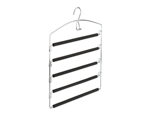 Lot de 3 cintres multiples pratiques pour pantalons jupes 44,5 x 37 x 2,5 cm en fer chromé noir 13_0006738