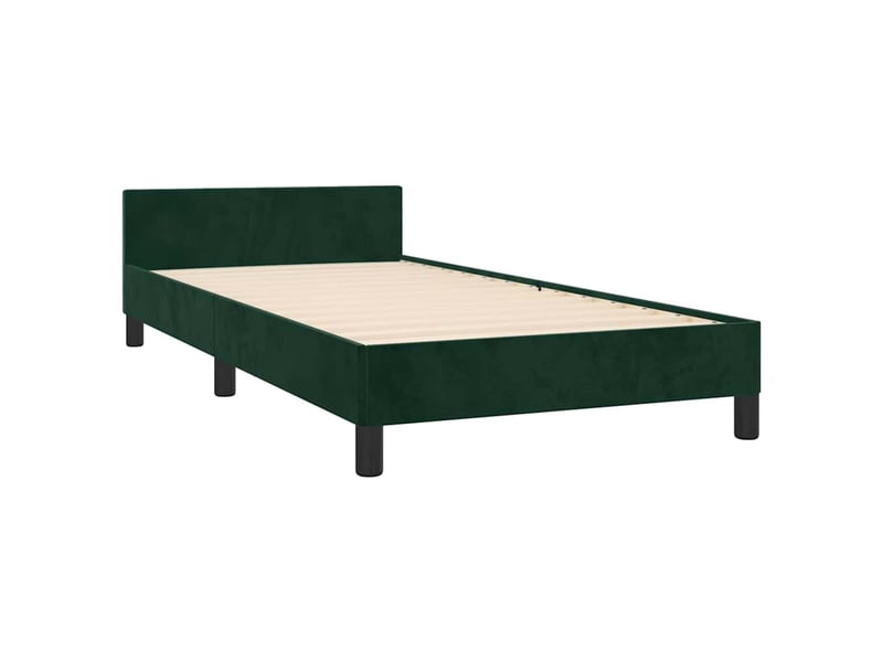  Lit simple- lit adulte -  cadre de lit sans matelas vert foncé 80x200 cm velours  - Conforama C