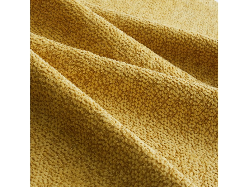  Canapé modulable 4 places 366x165x79 cm, polaire granuleux, mousse 32d, pouf, assise profonde, jaune  - Conforama E