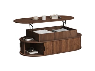 Table basse ovale coloris bois foncé <strong>MERAX</strong> <strong></strong> - 50 cmx100 cm