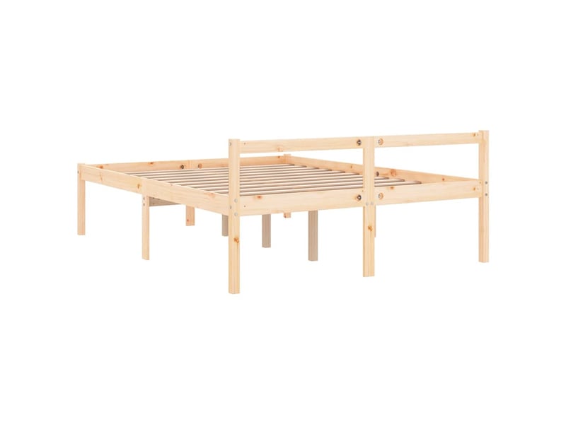 Lit double- lit adulte -  lit pour personne âgée sans matelas 120x200 cm bois pin massif  - Conforama D