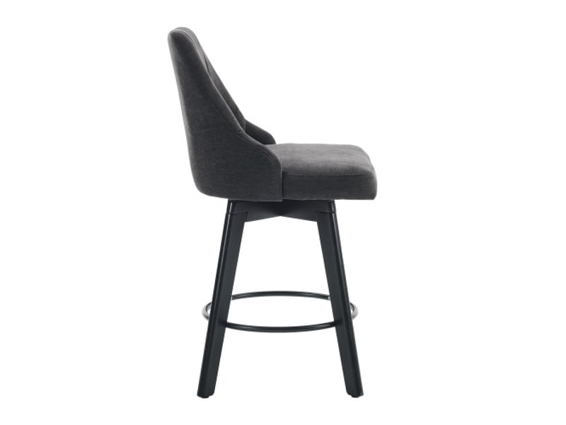  Tabourets de bar gris modernes avec dossiers rembourrés et repose-pieds – ensemble 2 pièces pour îlot de cuisine  - Conforama D