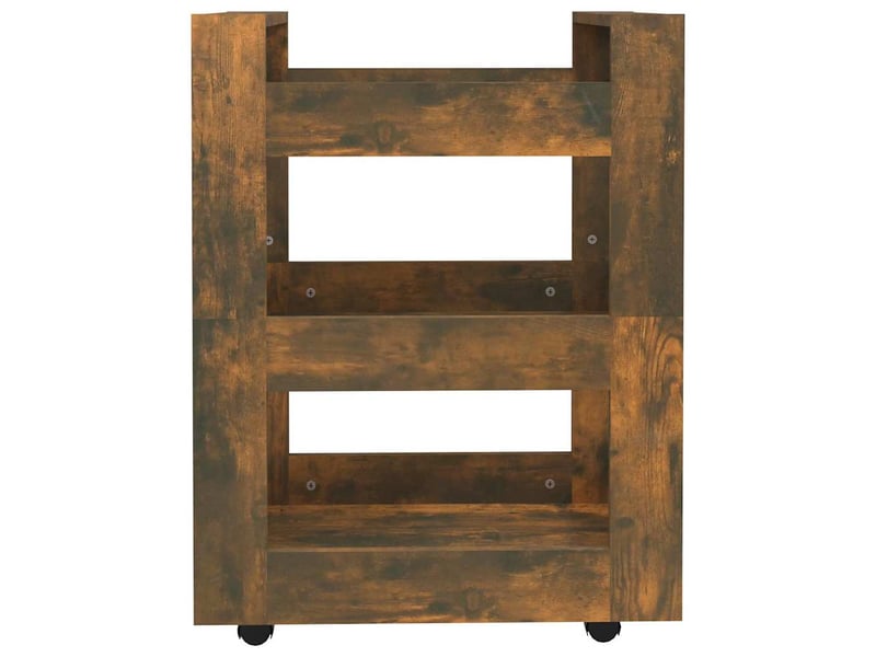  Desserte de cuisine, chariot de rangement chêne fumé 60x45x80 cm bois d'ingénierie shl33095  - Conforama E