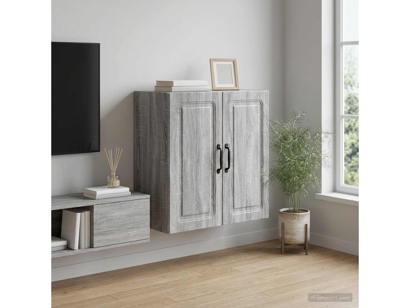  Armoire murale salon, meuble de rangement 59x31x60cm bois d'ingénierie sonoma gris shl9332  - Conforama B