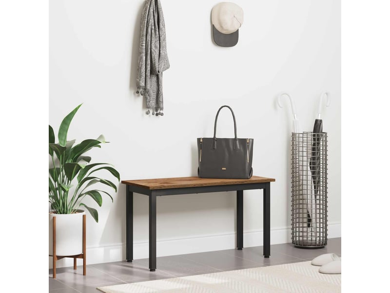  Banc d'entrée, banc d'intérieur bois ancien 80x35x45 cm bois d'ingénierie  - Conforama D