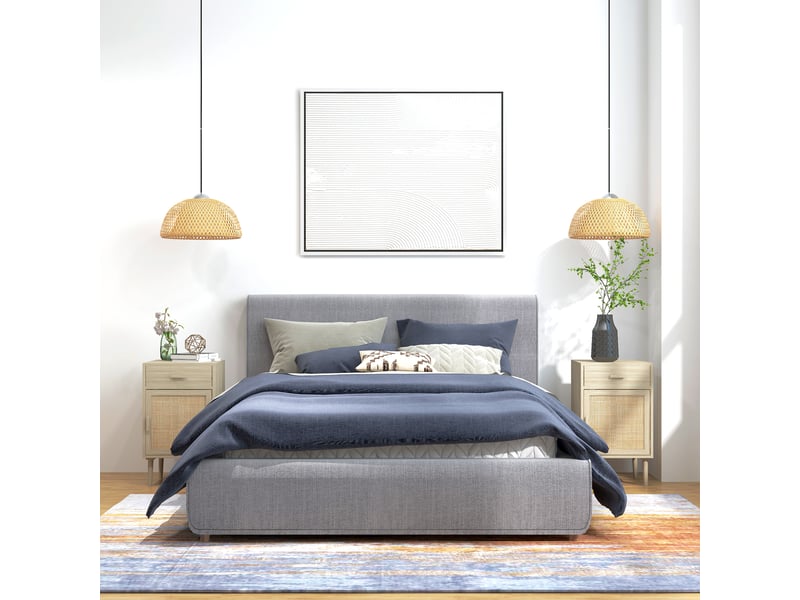  Lot de 2 tables de chevet, tables de nuit avec tiroir et placard, étagère réglable, 40 x 40 x 68,5 cm, chêne  - Conforama C