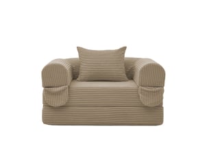 Fauteuil convertible MEUBLIV  Velours côtelé marron vendu A l'unité