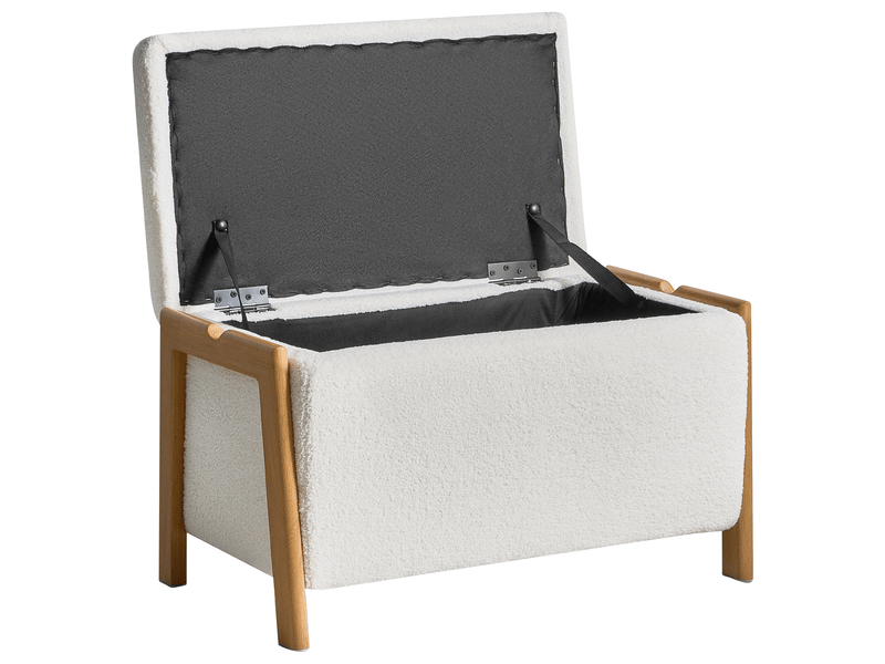 Banc de rangement edland bouclé blanc  - Conforama E