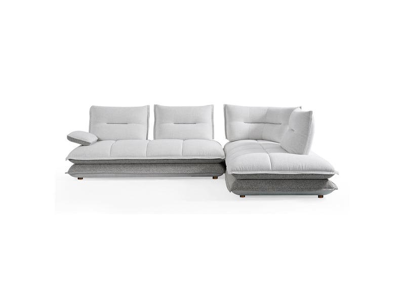 Canapé d'angle droit 4p tissu bicolore blanc et taupe – giovani  - Conforama D